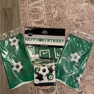 Party City Soccer Party Supplies - Green and Black